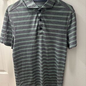lululemon athletica Gray and Green Men's Polo Shirt